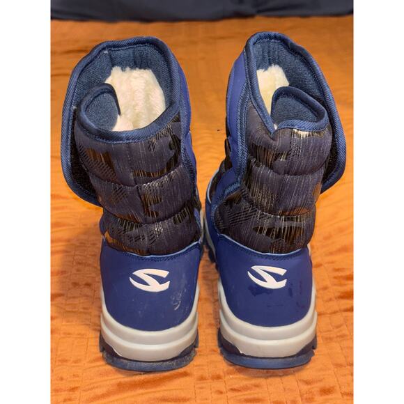 Hobibear Blue&Black Snow Kid’s Boots Winter Warm Soft Comfortable Slip-On Size 3 - Picture 6 of 7